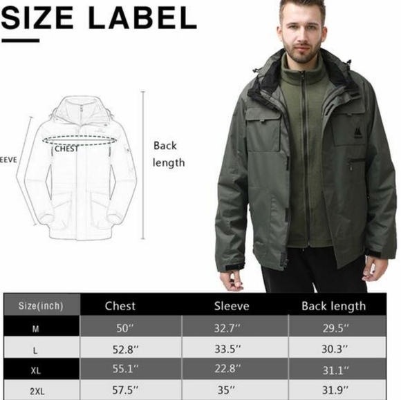 MECASTAR Mens 3 in 1 Ski jacket - Picture 4 of 7